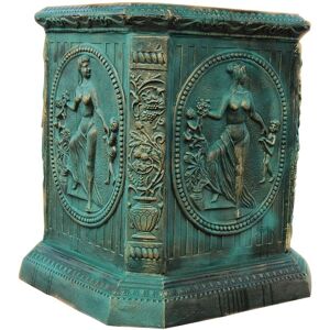 Biscottini - Cast iron made antiqued green finish W82xDP82xH102 cm sized base