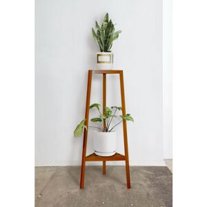 Buono Handmade Natural Solid Wood Two Tiers Plant Stand Plant Organizer Plant Holder Handmade Decorative Stand- Medium - Medium - Decorotika