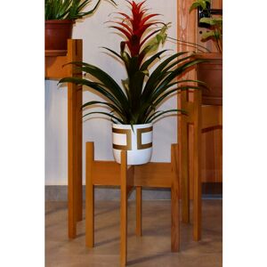 Decorotika Florny Handmade Natural Solid Wood Plant Pot Holder Pot Stand Pot Organizer Decorative Plant Organizer 40 Cm - Light - Light