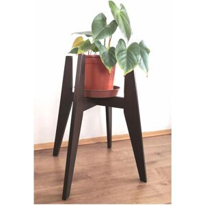 Decorotika - Pollny Handmade Natural Solid Wood Plant Pot Holder Pot Stand Pot Organizer Decorative Plant Organizer - Dark - Dark