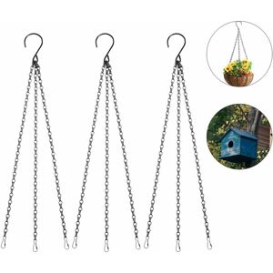 3 sets of hanging basket chain metal flower pot chain for flower basket, planters, bird feeder, bird cage, lanterns and ornaments - Denuotop