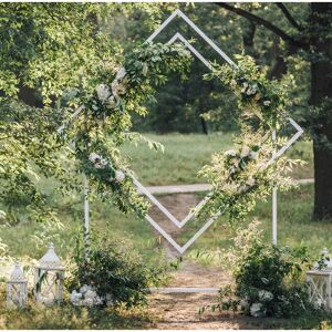 Unho - Diamond Wedding Iron Arch Geometry Wedding Ceremony Backdrop Stand Flower Stand Rack