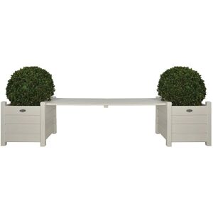 ROYALTON Esschert Design Planters with Bridge Bench White CF33W