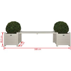 Berkfield Home - Esschert Design Planters with Bridge Bench White CF33W