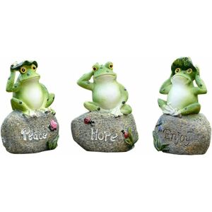 Pesce - Figurine Gifts Ornaments Home Decoration 3 pcs Frog Shaped Garden Decoration Statue Outdoor Terrace Ornament Garden Art Decor