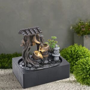 WARMIEHOMY Fountain Water Feature with led Light Home Decoration Tabletop