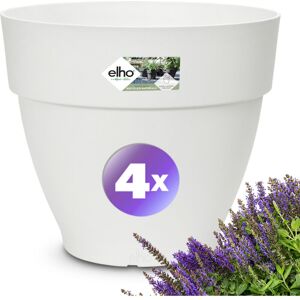 GARDEBRUK Multipack Vibia Campana Round Flower Pots Sustainable Recycled Plastic Planter Box Plant Pot Frostproof Suitable for Indoor or Outdoor Use 25x21cm