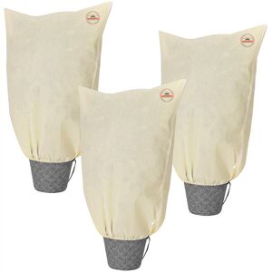 Potted Plant Frost Protection Bags Zipped Winter Outdoor Fleece Cover 1,2x1,8m 3er Set (de) - Beige - Gardebruk