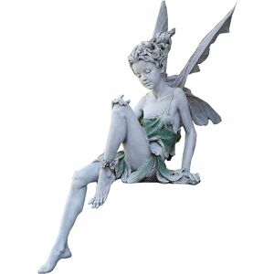 Tinor - Garden Figurines Sitting Elves 22cm Angel Statue Garden Figurines Fairy Statue Garden Decoration