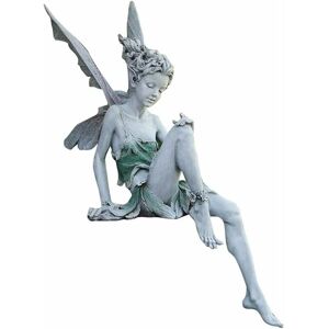 Alwaysh - Garden Figurines Sitting Elves 22cm Angel Statue Garden Figurines Fairy Statue Garden Decoration