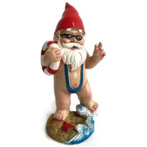 Héloise - Garden Gnome Statue Resin gnome Figurine, Funny Beach Bather Gnome, Garden Ornaments Dwarf Decorations gnome Beach Bather for Garden,