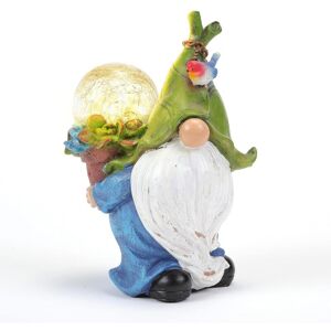 XUIGORT Garden Gnomes Outdoor Decor with Solar Lights led, Resin Garden Statues and Figurines Outdoors Fall Winter Halloween Christmas Decorations for Yard,