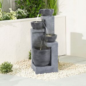 Warmiehomy - Garden Outdoor Solar Powered 4 Bowl Water Fountain Decor