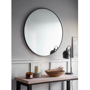 Garden Trading - Cherington Indoor Wall Hung Round Wall Mirror 80cm Black Steel