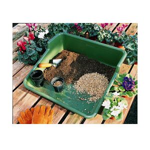 GARLAND Garden Plastic Potting Plant Tray - Tidy Garden or Greenhouse - Green