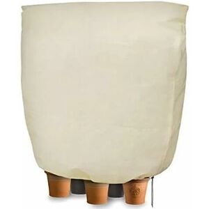 Winter Plant Frost Protection Cover with Drawstring Fleece Tear Resistant Beige 180 x 120 cm - Groofoo