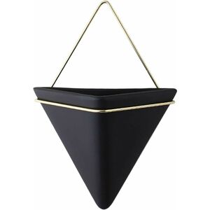 LANGRAY Hanging Planters Wall Hanging Planter Room Decoration Vases Basket Indoor Outdoor Garden Balcony Office Hanging, Black ceramic gold iron frame m