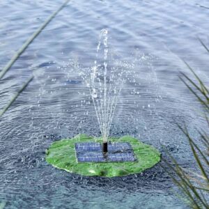 Berkfield Home - hi Solar Floating Fountain Pump Lotus Leaf