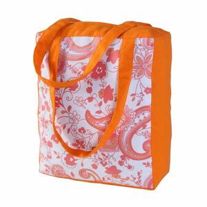 Homescapes - Cotton Pure Paisley Design Shopping/Shoulder Bag, 27 x 32 x 11 cm - Orange