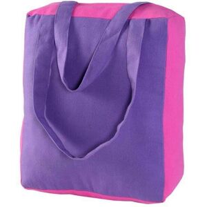 Homescapes - Cotton Solid Purple & Pink Design Shopping Bag, 36 x 43 x 11 cm - Purple