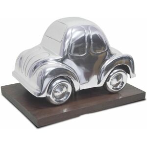 Homescapes - Designer Solid Metal vw Beetle Oldtimer Classic Silver Table Top