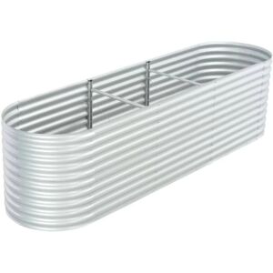 Garden Planter 320x80x81 cm Galvanised Steel Silver VD29642 - Hommoo