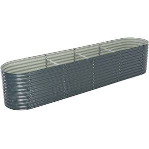 Hommoo Garden Planter 400x80x81 cm Galvanised Steel Grey VD29651