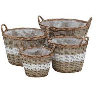 Hommoo - Planter 4 pcs Wicker with pe Lining VD12751