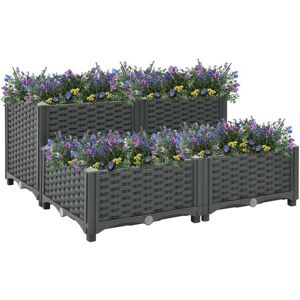 Raised Bed 80x80x38 cm Polypropylene - Hommoo