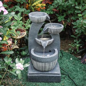 Livingandhome - Outdoor led Lights Electric Powered Garden Statues Decor Fountain