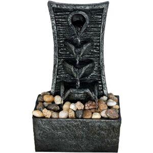 Geezy - Indoor Tabletop Fountain Water Feature led Lights Polyresin Statues Home Decoration (Tiers Fountain)