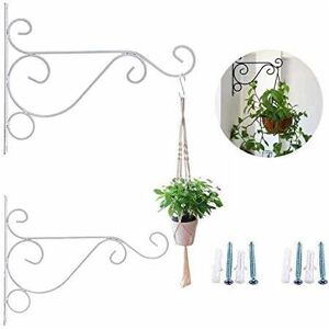 LangRay 25cm Lantern Hook Iron Hanging Plant Holder Decorative Wall Planter Hanging Hooks with Black Screws for Bird Feeder Lanterns Wind Chimes (Set