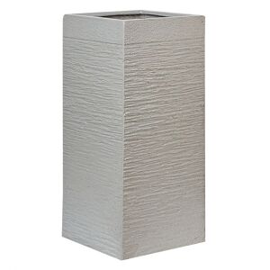 Beliani - Large Tall Planter Clay Garden Decor Indoor Outdoor 33x33x70 cm Taupe Dion - Beige