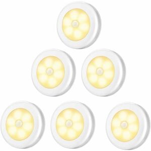 DENUOTOP LED Cupboard/Wardrobe Lamp, 6pcs Wardrobe Night Light Lamps, LED Motion Sensor Lighting with Magnetic Base, for Stairs Kitchen Showcases Cabinet