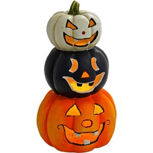 CACKLE & CO Cackle&co - Light Up Pumpkin Lanterns Stack Halloween Decoration Large Ceramic 60cm