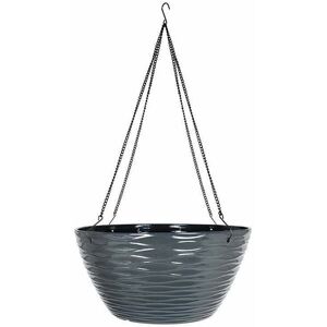 La Hacienda 35cm Windermere Hanging Basket - Plastic - L35 x W35 x H17 cm - Charcoal