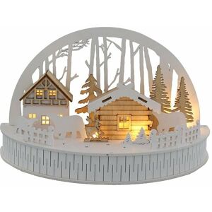 FESTIVE Lit Wooden polar bear scene