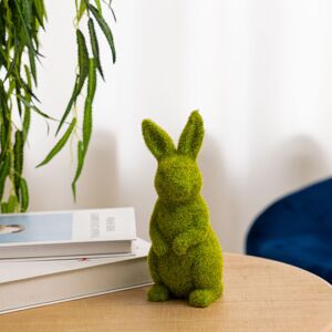 Livingandhome - Moss Standing Bunny Rabbit Easter Garden Home Decoration