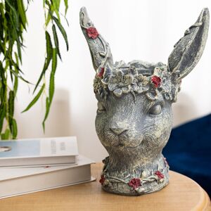 Livingandhome - Rabbit Resin Animal Statue Hare Figurine Ornament