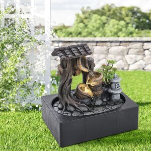 Livingandhome - Tabletop Fountain Water Feature with led Light Home Decoration