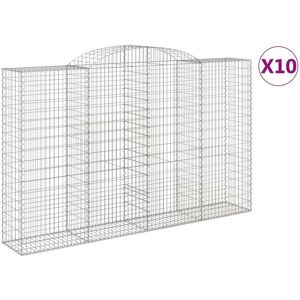 BERKFIELD HOME Mayfair Arched Gabion Baskets 10 pcs 300x50x180/200 cm Galvanised Iron