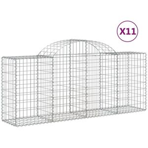 BERKFIELD HOME Mayfair Arched Gabion Baskets 11 pcs 200x50x80/100 cm Galvanised Iron