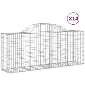 BERKFIELD HOME Mayfair Arched Gabion Baskets 14 pcs 200x50x80/100 cm Galvanised Iron