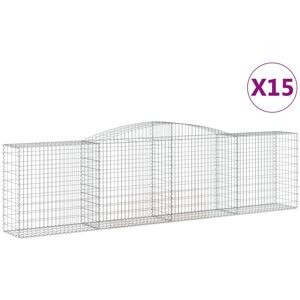 BERKFIELD HOME Mayfair Arched Gabion Baskets 15 pcs 400x50x100/120 cm Galvanised Iron