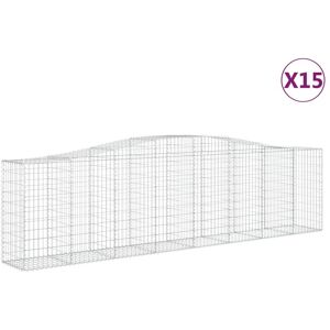 BERKFIELD HOME Mayfair Arched Gabion Baskets 15 pcs 400x50x100/120 cm Galvanised Iron