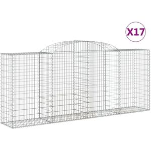 BERKFIELD HOME Mayfair Arched Gabion Baskets 17 pcs 300x50x120/140 cm Galvanised Iron