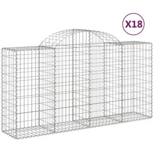 BERKFIELD HOME Mayfair Arched Gabion Baskets 18 pcs 200x50x100/120 cm Galvanised Iron