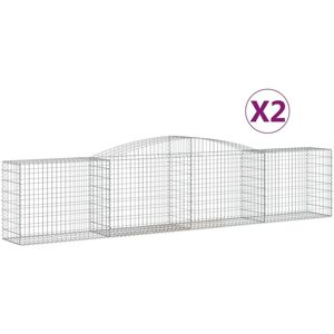 BERKFIELD HOME Mayfair Arched Gabion Baskets 2 pcs 400x50x80/100 cm Galvanised Iron