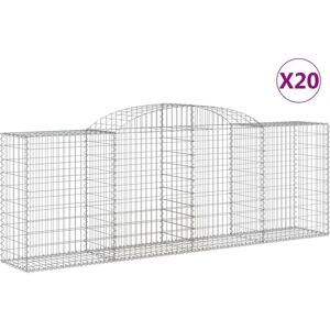 BERKFIELD HOME Mayfair Arched Gabion Baskets 20 pcs 300x50x100/120 cm Galvanised Iron