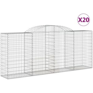 BERKFIELD HOME Mayfair Arched Gabion Baskets 20 pcs 300x50x120/140 cm Galvanised Iron